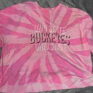 Cropped tie-die Ohio state tee